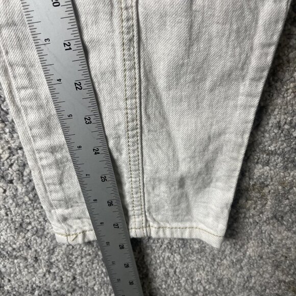 27 High Waisted Pants Womens 17 White Tapered Seam Front Double Button Zip Fly - Picture 3 of 10